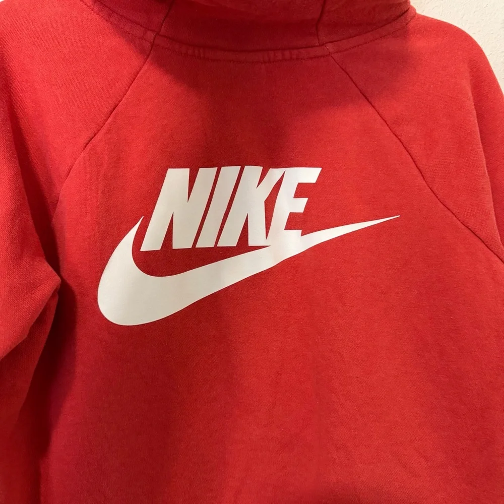 Nike‎ Womens Medium Swoosh 1/4 Zip Pullover Sweatshirt Double Sided
